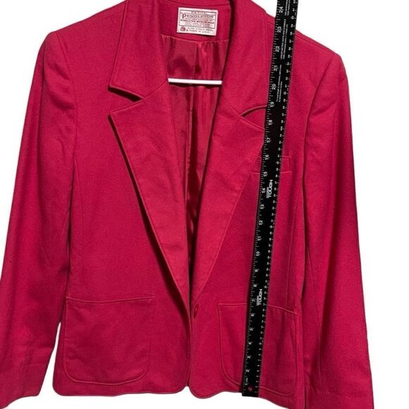 Pendleton- Women’s Hot Pink 100% Virgin Wool Blazer Jacket, SIze 8 PETITE - Picture 11 of 15